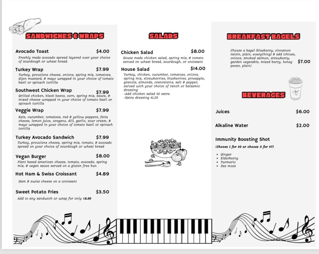 Smoothie Groove Menu 2