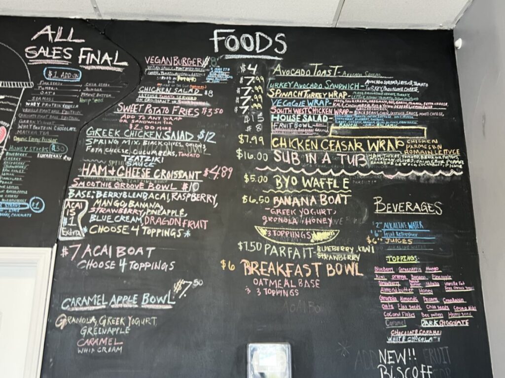 Smoothie Groove Menu 4